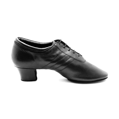 Čierne kožené tanečné topánky PortDance PD008 PREMIUM so 4 cm podpätkom.