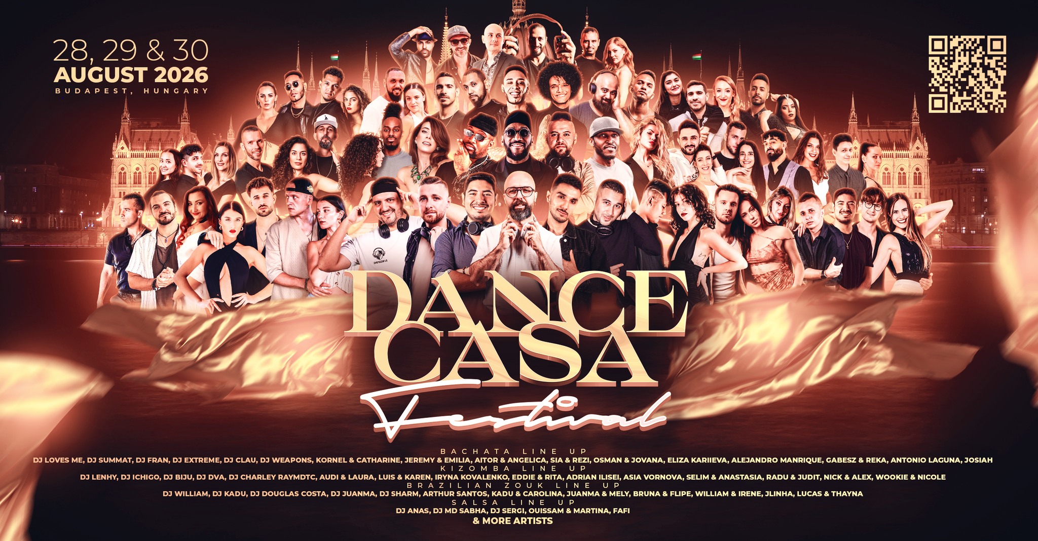 Dance Casa 1 Oficiálny vizuál Dance Casa Festival 2026 v Budapešti.