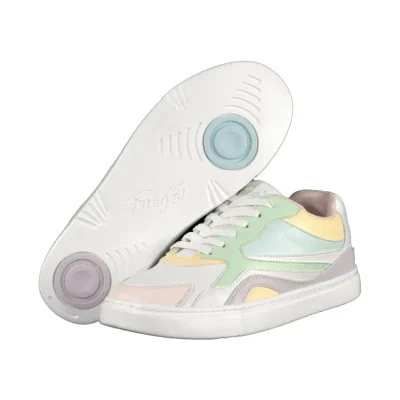Fuego Low-Top Pastel – viacfarebné tanečné tenisky v pastelových farbách s bielou podrážkou a pivot pointmi