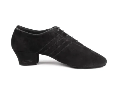 Čierne nubukové tanečné topánky PortDance PD008 NUBUCK so 4 cm podpätkom.