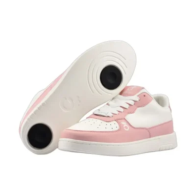 Pana Mio Pink Low – ružovo-biela tanečná teniska a pohľad na spodnú stranu podrážky.